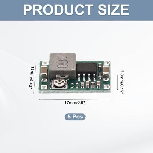 sourcing map DC-DC Buck Converter Voltage Regulator Adjustable Step Down Power Module MINI360 4.75-23V to 1.0-17V 3A for Power Adjustment Power Transformers 5 Pcs — view 2