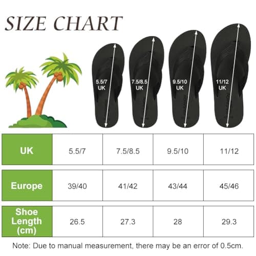 BSBUY Unisex Flip Flops Mens Flatform Beach Flip-Flop EVA Slippers Ladies Girls Yoga Mat Cushion Thong Sandals Beach Travel Platform Sandals Slip-Resistant Flat Flip Flops for Shower(UK:11-12) — view 3