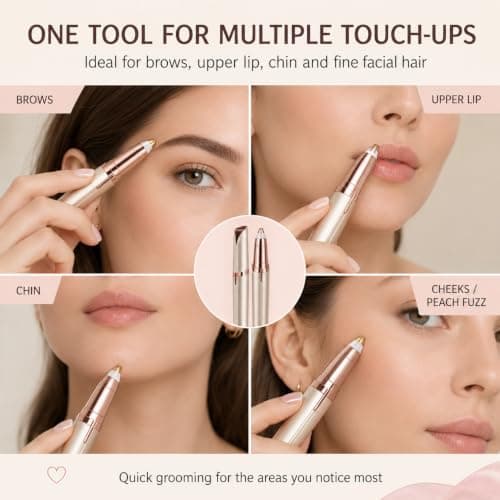 Eyebrow Trimmer, Facial Hair Remover and Electric Eyebrow Razor with LED — view 4