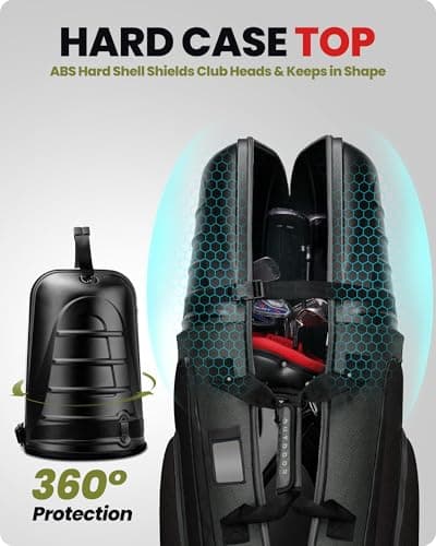 OutdoorMaster Golf Travel Bags for Airlines with Wheels and Hard Case Top — view 3
