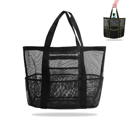 MQWDGJ Large Mesh Beach Bag for Women, Waterproof Sandproof Beach Tote Bag
