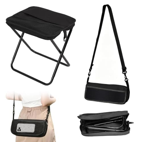 VidFair Camping Stool, Folding Stools, Portable Small Folding Stool Lightweight Mini Collapsible Stools Foldable Chairs for Camping Chair Travel Picnic Hiking Fishing Seats, Black