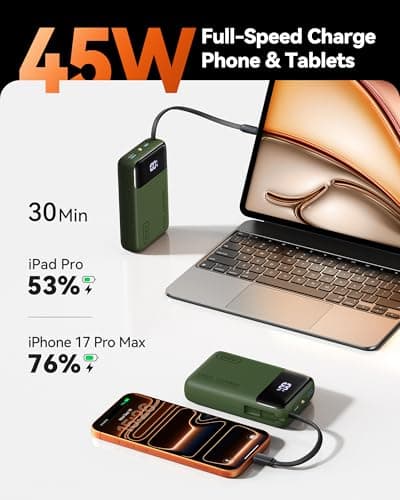 INIU 45W Fast Charging Power Bank, 20000mAh Small Travel Portable Charger — view 2
