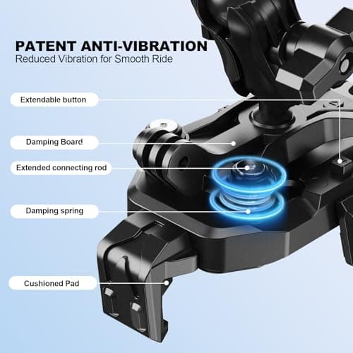 iMESTOU Anti-Vibration Motorcycle Phone Mount with Two 1"/25mm Ball Heads — view 3