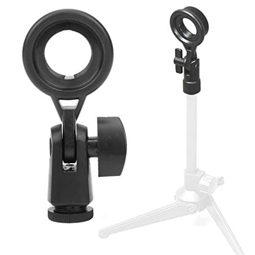 Portable Microphone Stand, Adjustable Microphone Stand with 22mm Thread, 3/8, 5/8 Screw Hole, Universal Anti Vibration Microphone Mount Adapter Removable for Recording Studio, Tripod — view 6