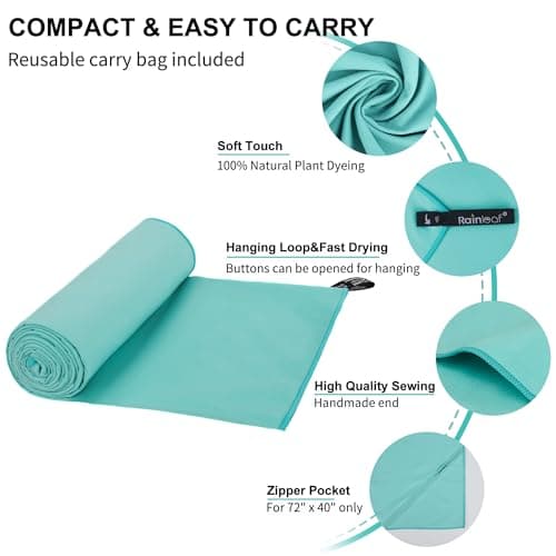 Rainleaf Microfiber Towel Quick Dry Camping & Travel & Gym Towel. Compact — view 3