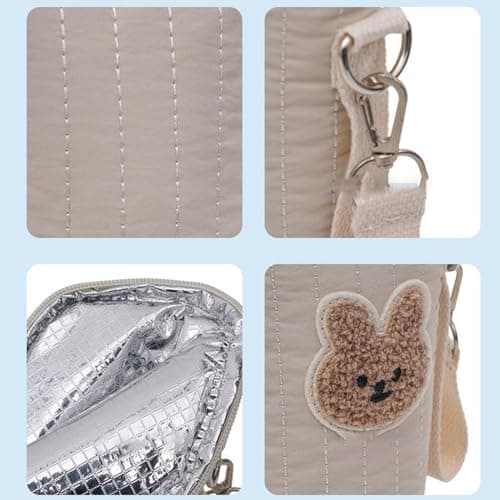 Bottle Carrier Bag with Handle - Portable Insulated Bottle Holder for Breastmilk - Bottle Storage Pocket - for Travel, Holiday, Road Trips, Outings, M, Cream colour, Se référer au descriptif — view 6