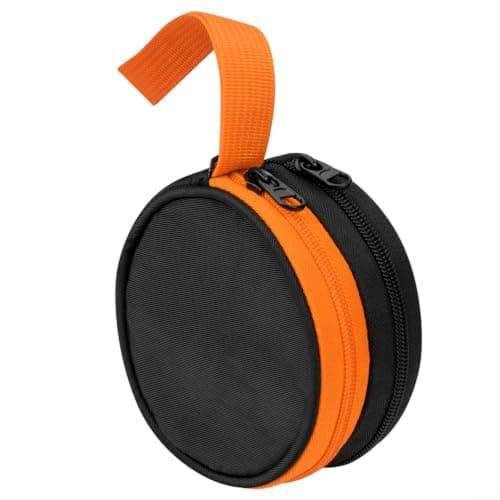 Gettimore Hard Shell Nylon Case for Solis Lite & Skyroam Hotspots, Portable WiFi Router Storage Bag with, Orange Black Protective Pouch 11x11x6cm