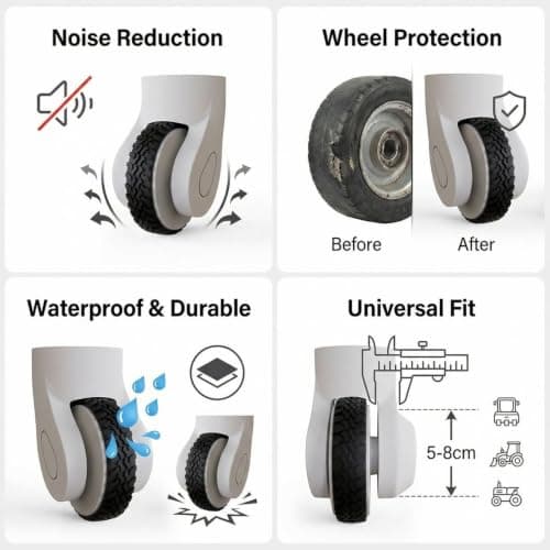 KIMHOME 4Pcs Luggage Wheel Protectors, Trimable Silicone Silent Covers for Suitcase Repair — view 5
