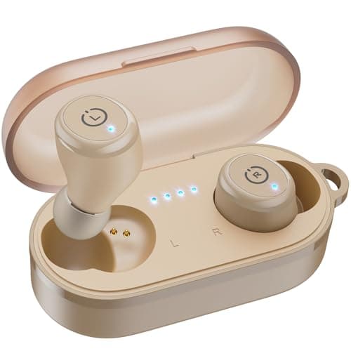TOZO T10 2026 Wireless Earbuds Bluetooth 5.3 Headphones, App Customize EQ, Ergonomic Design, 55H Playtime, Wireless Charging Case, IPX8 Waterproof Powerful Sound in-Ear Headset Khaki