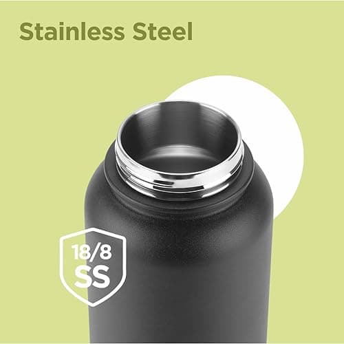 Milton Flask 1 Litre Insulated Water Bottle, 3 Lid with Straw, Flassio — view 5