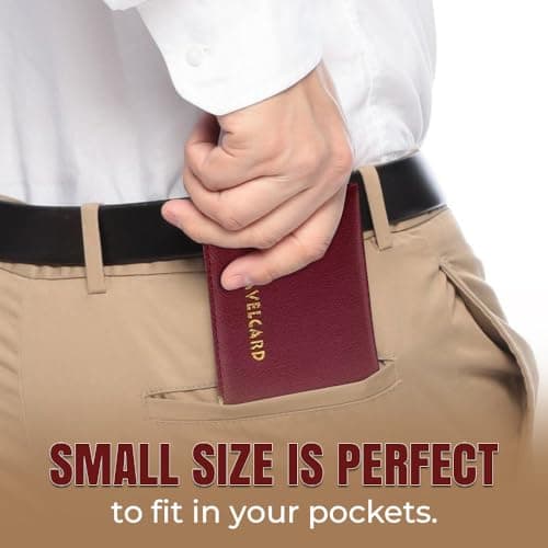 BML Travel Cards Oyster Bus Pass Wallet | Stylish and Pocket Size Rail Card Cover Case, Credit Card ID and Ticket Cover Holder Perfect as a Gift for Commuters (Maroon) — view 5
