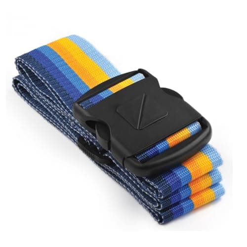 Travel Blue Luggage Straps - Multicolour Suitcase Straps for Easy Recognition - 80" x 2" Durable Polypropylene with Nylon Buckle, Integral Address Label - Secure Luggage Straps for Suitcases (Blue) — view 6