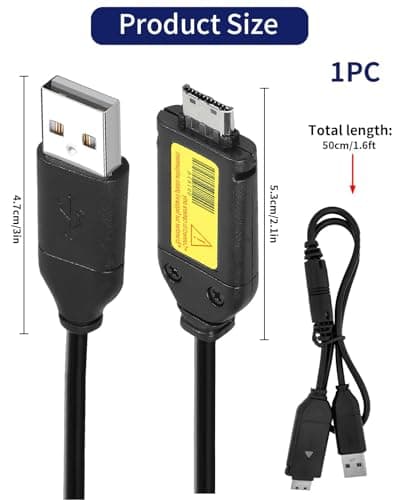 USB Charger for Samsung Digital Camera Data Sync SUC Cable for ES Series — view 2