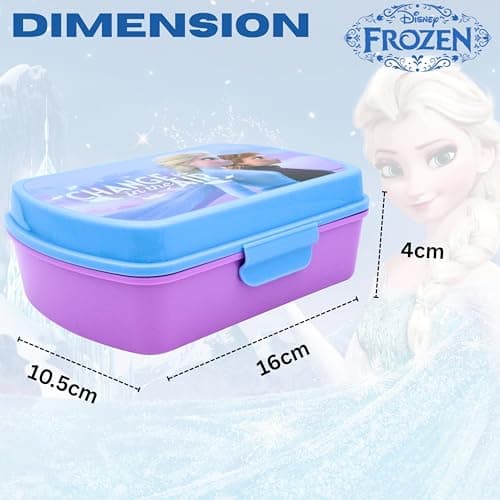 SRV Hub Kids Frozen Lunchbox Reusable Sandwich Box BPA-Free Plastic Leak Proof Snack Box Kid Food Storage Containers Back to School Picnic Camping Sports Travel Snacks Gifts 3+ Years – 16cm — view 2