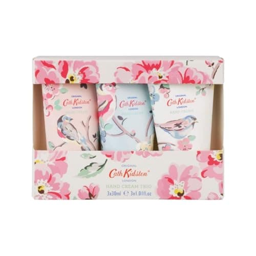 Cath Kidston Hand Cream 3x 30ml, Shea Butter, 3 Fragrances, Hand Care Moisturiser, Pocket and Travel Size, Vegan and Cruelty Friendly, Beauty Gift For Her, Blossom Birds Collection