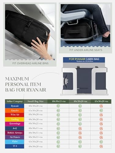 Hayayu Ryanair Cabin Bags 40x30x20 Underseat Carry-ons Hand Luggage — view 2