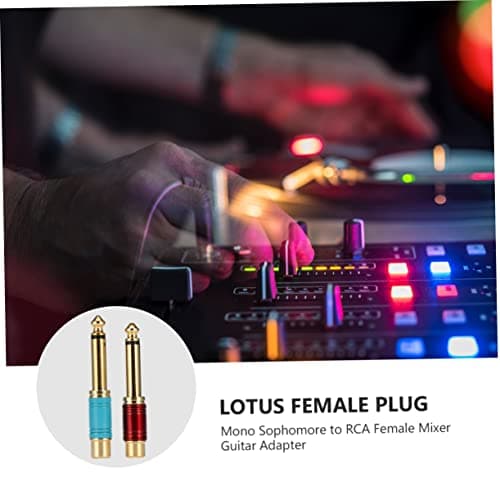 Lurrose 6pcs Mono Conversion Plug Adapter Male to Female Jumbo Plug for Guitar and Audio Equipment Random Color — view 2