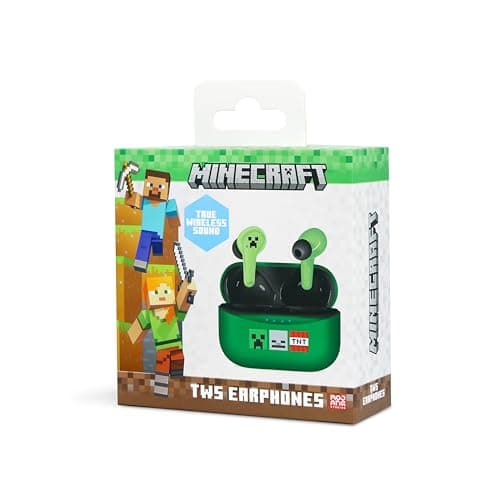 OTL Technologies MC1227 Minecraft TWS Wireless Earphones with Charging Case - Green — view 4