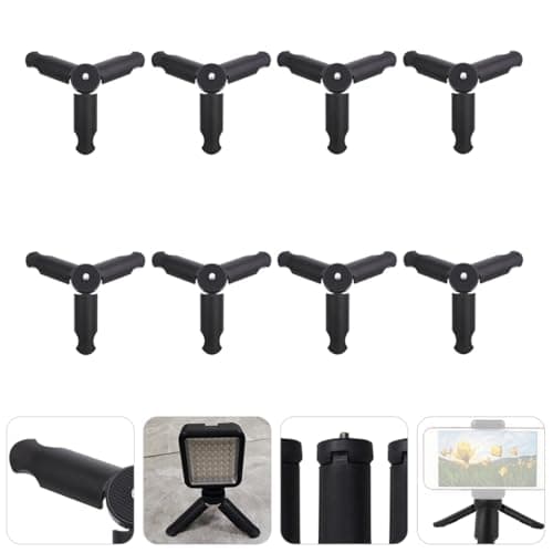 MUCKLILY 8 Pack Foldable Phone Tripod Desktop Stand Camera Tripod 1/4 Inch Screw Design ABS Clip for Streaming Shooting — view 6