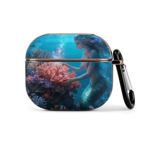 Hard Shell Protective Cover Compatible with AirPod 3 Case with Keychain