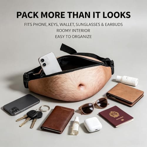 Novelty Belly Waist Bag Men, Funny dad Bag Bum Bag Adjustable Belt — view 2