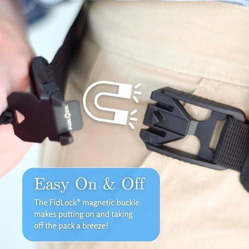 EOT Wellness Adaptive Fanny Pack, Arthritis-Friendly Crossbody & Waist Bag with Magnetic FidLock Buckle, Fits Walkers, Rollators, & Wheelchairs, Black, Up to 47 inches (119 cm) waist size, Adaptive — view 4