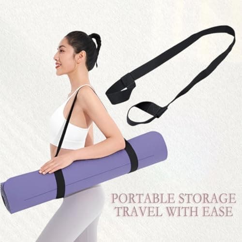 BAVALIN Yoga Mat Strap for Carrying - Cotton Yoga Mat Carry Strap Sling, Adjustable Loops for all Mat Sizes(Yoga Mat not included) — view 2