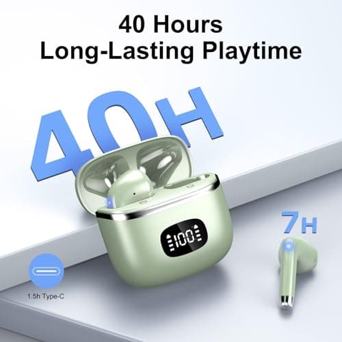 Wireless Earbuds, Bluetooth 5.3 Headphones with 4 ENC Noise Cancelling Mics — view 2