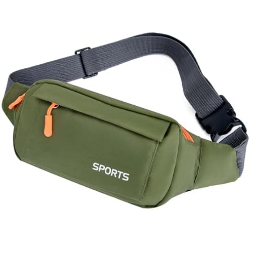 Bumbag Waist Fanny Pack Running Belt for Men Ladies,Against Theft Money Belt for Outdoors Workout Hiking Traveling Gifts for Men Women(Green)