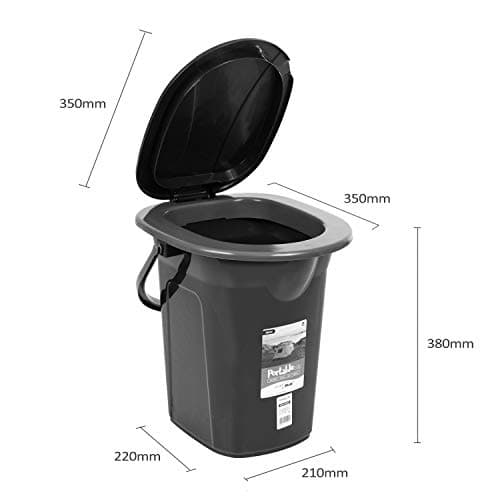 Green Blue GB320 Portable Toilet 19L Mobile Bucket Travel Lightweight Toilet For Hiking Campfire Grill Fishing Festivals Use (Turquoise/Lime) — view 5