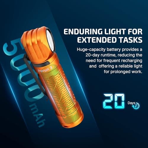 OLIGHT Perun 3 Head Torch Rechargeable, 3000 Lumen with White and Red Light — view 4