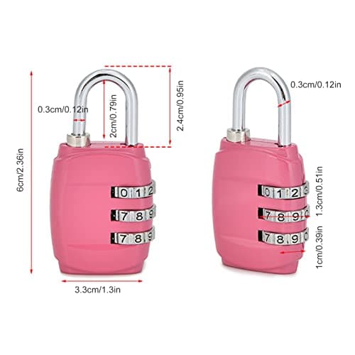 3PCS Luggage Locks Combination 3 Digit Combination Padlock Security Padlocks Resettable Code Locks Suitcase Combination Locks Waterproof Coded Padlock Small Digit Locker Padlock for Gym Locker Zip — view 2