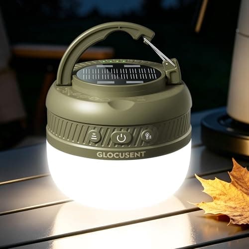 Glocusent Rechargeable Camping Light, 120H Pocket Tent Camping Lantern IPX5