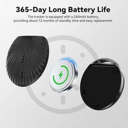 aceyoon Air Tracker Tag 2 Pack, Smart Tracker Tag Compatible with Apple Find My App (iOS Only) Replaceable Battery, Bluetooth Key Finder with Keychain for Luggage/Bags/Wallet (Black and White) — view 4