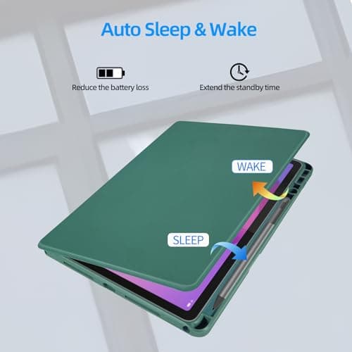 idudao Case for Lenovo Idea Tab, Rotatable Cover with Stylus holder Tablet Pad Lenovo Idea Tab 11 inch TB336FU,Dark Green — view 6