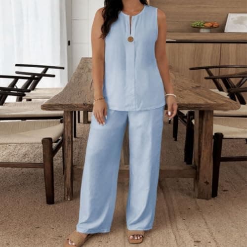 MoSundi Women's Polyester Tracksuit Set Wide Leg Pants Loose Fit(White XXL) — view 2