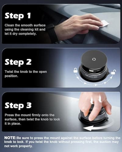 15W Magnetic Wireless Car Charger Mount, Fast Charging Car Phone Holder Charger with Strong Magnetic & 360° Adjustable Dashboard Mount, Compatible with i-Phone 16/17/15/14/13/12 Pro Max — view 3