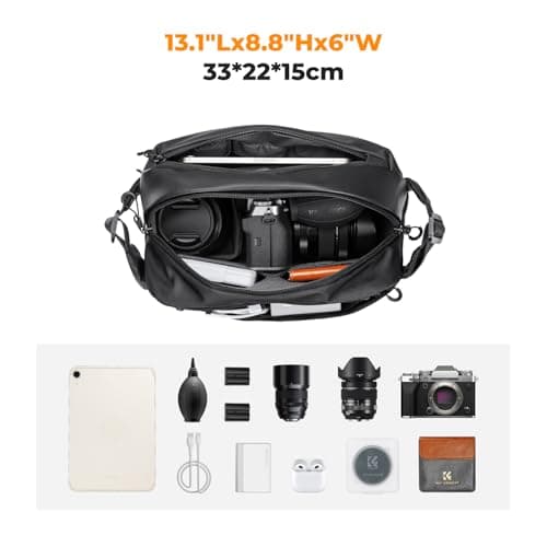 K&F CONCEPT Camera Sling Bag, Camera Bag for DSLR and Lenses, Single Shoulder Camera Case Crossbody Bag with Tripod Holder for SLR Canon Sony Nikon Drone — view 2
