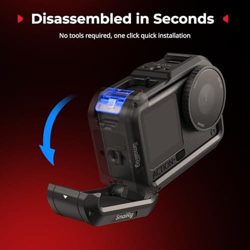 SMALLRIG Cage for DJI Osmo Action 6 (Advanced Edition), Aluminum Alloy Camera Cage with Cold Shoe, Wrist Strap, Lens Cover, Protective Frame with 1/4"-20 Locating Holes, Action 6 Accessories - 5887 — view 3
