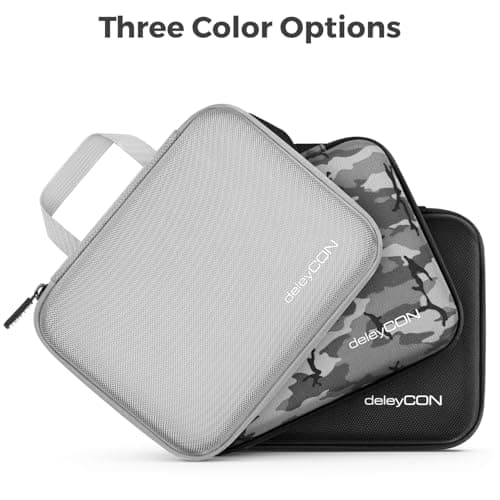 deleyCON Travel Accessories Organiser Bag Felt Large - Hard Case with Dividers - for Electronics, Charger, Power Supply, Cable, Car, Travel Accessories, Hair Clipper, Camera, Tools - Black — view 2