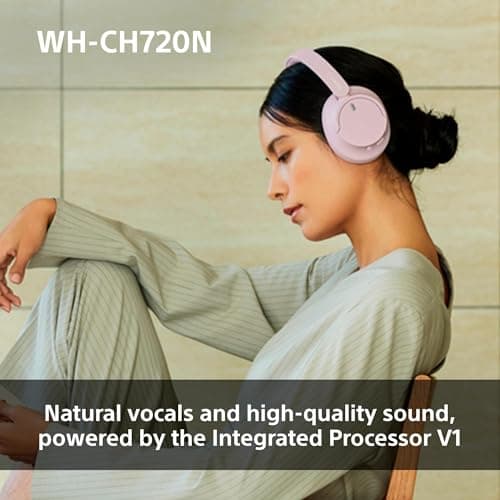 Sony WH-CH720N Wireless Bluetooth Noise Cancelling Over-Ear Headphones, Sound, Ambient Sound Mode, Lightweight Design, up to 50 hr battery life, iOS & Android - Pink — view 3