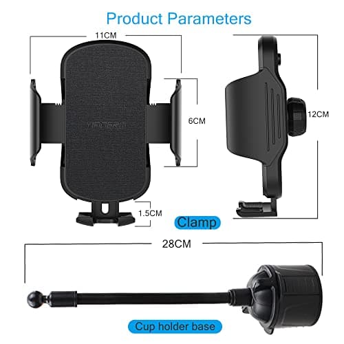 YIANERM Car Cup Holder Phone Mount,Cup Holder Car Phone Holder Universal Adjustable Gooseneck Car Mount Cradle Compatible with Smartphones — view 5