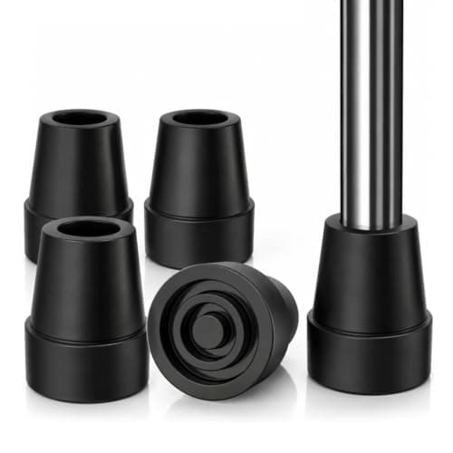 supregear Rubber Ferrules (4-Pack), 19mm Replacement Rubber End Caps for Walking Cane & Sticks Foot Pad Accessory, Black