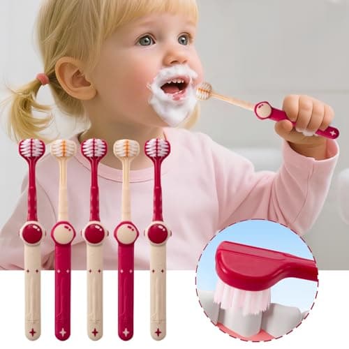 Three Sided Toothbrush Boys Aged 3-12 Brushing Tool Gentle Deep Cleaning — view 5