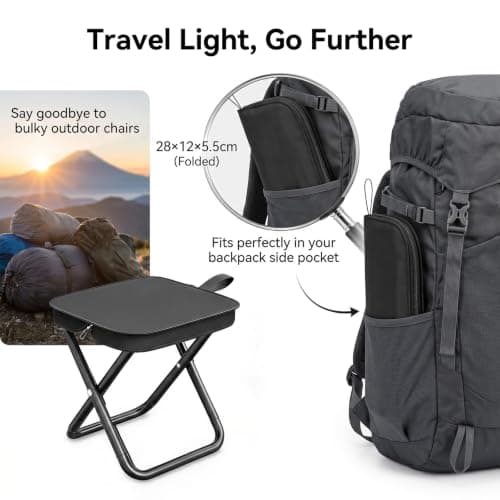 GadSteam Folding Camping Stool, Portable Seat for Hiking, Fishing & Travel — view 3