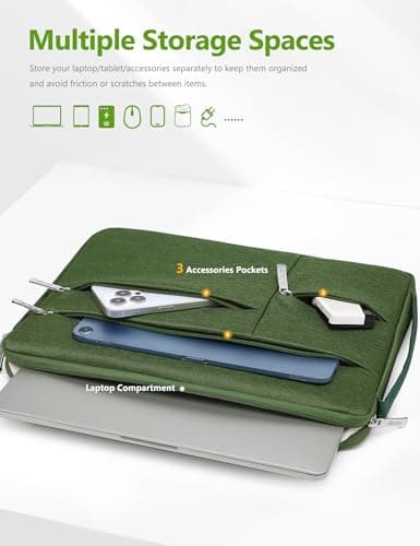 HYZUO 15-16 Inch Laptop Case Sleeve Bag for MacBook Pro 16 M5, Grass Green — view 3