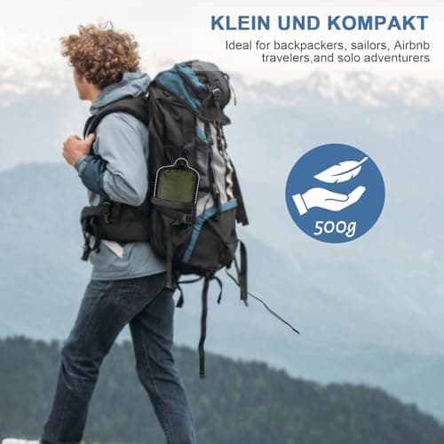 LSTRAGY Sleeping Bag Liner with Pillow Slot,Portable Lightweight Sleeping Bag Liners with Two Way Zippers,220x95cm Travel Sheet for Backpacking, Hostels, Huts Camping Essentials(Green) — view 6