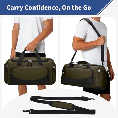 LONALIA Small Holdall Bag 30L, Gym Duffle Bag, Olive Green — view 6