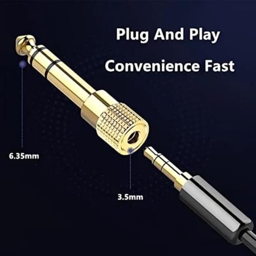 2Pcs 6.5mm to 3.5mm Audio Adaptor, Headphone Jack Aux Converter Plug — view 3